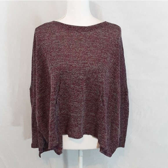 Anthropologie Paper Crane Boxy Poncho Sweater Wrap Cardigan One Size Cozy Layer - Picture 1 of 5